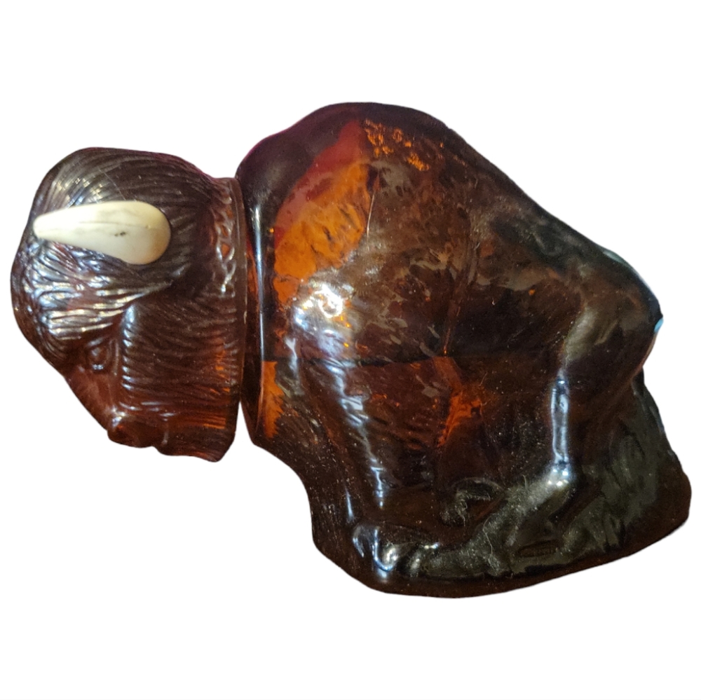 Vtg 1975-76 Avon AMERICAN BUFFALO Wild Country After Shave Bottle Decanter Amber
